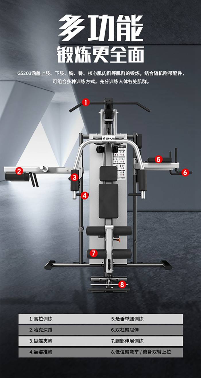 室内健身器材-三人站综合训练器 SH-G5203