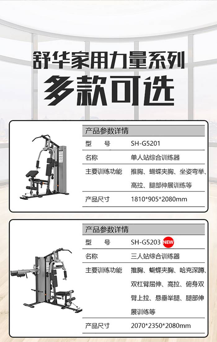 室内健身器材-三人站综合训练器SH-G5203