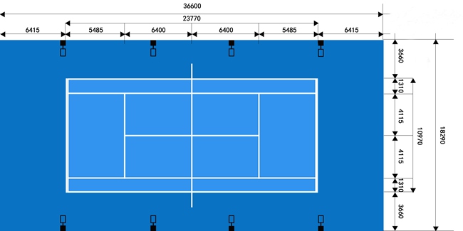 网球场灯光_网球场布灯方案
