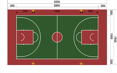 篮球球场灯光-篮球场布灯方案
