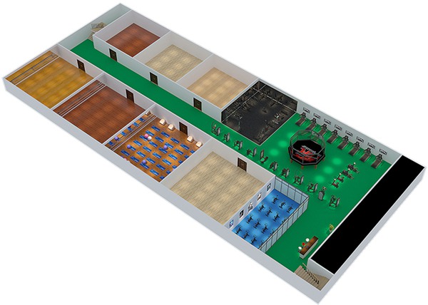 1800平方健身房配置方案-广西舒华体育健身器材有限公司