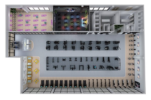 500平方健身房配置方案-广西舒华体育健身器材有限公司